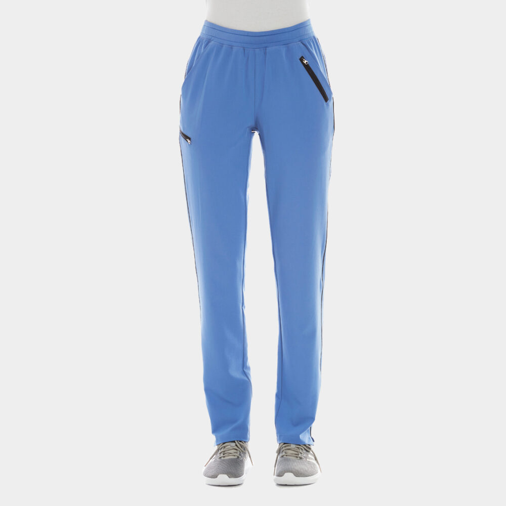 Elite-by-IRG_7802-WomensSportyYogaWaistbandPant-CeilBlue-CBL-01-IRG-Scrubs